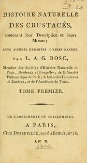 Cover of: Histoire naturalle des crustac©Øes by L. A. G. Bosc