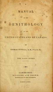 A manual of the ornithology of the United States and of Canada by Nuttall, Thomas