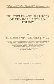 Cover of: Principles and methods of physical anthropology