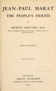 Cover of: Jean-Paul Marat by Ernest Belfort Bax