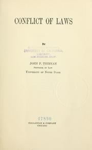 Cover of: Conflict of laws