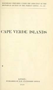 Cover of: Cape Verde Islands.