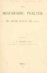 Cover of: The Mozarabic psalter by Catholic Church