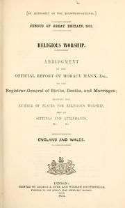 Cover of: Census of Great Britain, 1851.: Education. England and Wales. Report and tables.