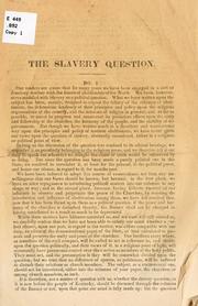 Cover of: The slavery question.