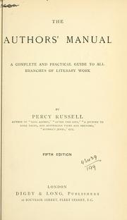 Cover of: The authors' manual by Russell, Percy