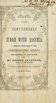 The confederacy of Judah with Assyria by Chandler, Joseph Rev.