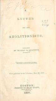 Cover of: A letter to the abolitionists