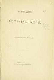 Anti-slavery reminiscences by Elizabeth Buffum Chace