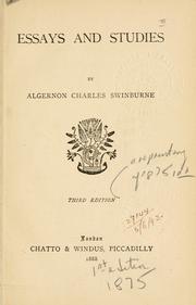 Cover of: Essays and studies.