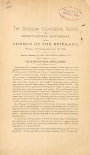 Cover of: The American colonization society by American colonization society