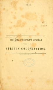 Cover of: Mr. Ellsworth's appeal to the friends of African colonization.