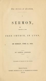 Cover of: The crisis of freedom. by Samuel Johnson (American preacher)