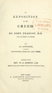 Cover of: An exposition of the Creed by John Pearson
