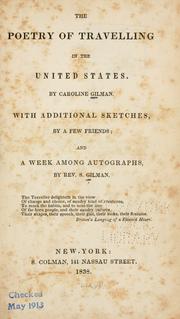 Cover of: poetry of travelling in the United States