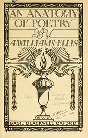 Cover of: An anatomy of poetry. by Amabel Williams-Ellis