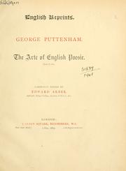 Cover of: The arte of English poesie. by Puttenham, Richard, Puttenham, Richard