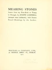 Cover of: Mearing stones: leaves from my note-book on tramp in Donegal