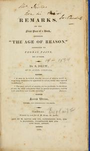 Cover of: Remarks, on the first part of a book, entitled "The Age of Reason," addressed to Thomas Paine, its author