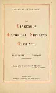Cover of: The Clarendon Historical Society's reprints. by Clarendon Historical Society, Edinburgh.