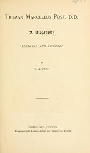 Cover of: Truman Marcellus Post,D.D. by Truman Augustus Post