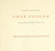 Cover of: Omar Khayam Nachdichtungen by Omar Khayyam