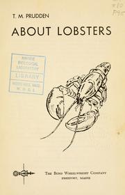 Cover of: About lobsters. by T. M. Prudden