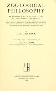 Cover of: Zoological philosophy by Jean Baptiste Pierre Antoine de Monet de Lamarck, Jean Baptiste Pierre Antoine de Monet de Lamarck