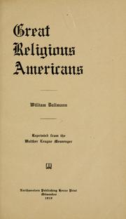 Cover of: Great religious Americans.