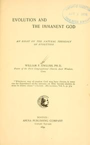 Cover of: Evolution and the immanent God by William F. English