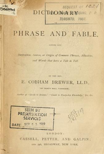 brewers dictionary of phrase and fable