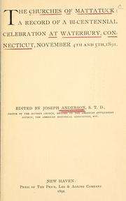 Cover of: The churches of Mattatuck by Joseph Anderson