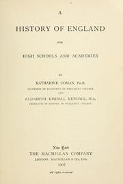 Cover of: A history of England: for high schools and academies