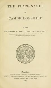 Cover of: The place-names of Cambridgeshire by Walter W. Skeat