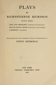 Cover of: Plays, by Bj©·ornstjerne Bj©·ornson. by Bjørnstjerne Bjørnson