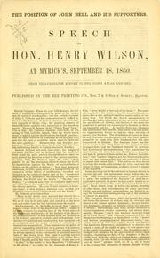 Cover of: The position of John Bell and his supporters.