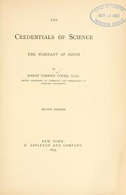 Cover of: The credentials of science by Cooke, Josiah Parsons