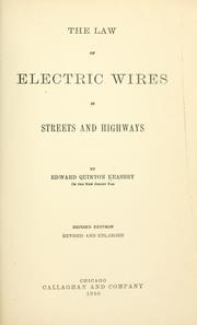 Cover of: law of electric wires in streets and highways