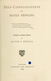 Cover of: Self-consciousness of noted persons. by Justin S. Morrill