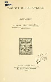 Cover of: Two satires.: With notes by Francis Philip Nash