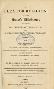 A plea for religion and the sacred writings by Simpson, David