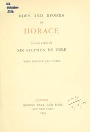 Cover of: Odes and epodes. by Horace, Horace