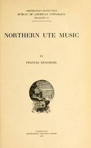 Cover of: Northern Ute music