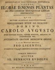 Cover of: Dissertatio inauguralis botanica: sistens florae Jenensis plantas ad Polyandriam monogyniam Linnaei pertinentes