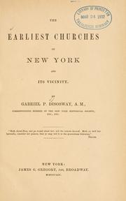 Cover of: The earliest churches of New York and its vicinity by Gabriel Poillon Disosway
