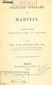 Cover of: Selected epigrams. by Marcus Valerius Martialis