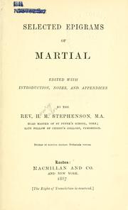 Cover of: Selected epigrams. by Marcus Valerius Martialis