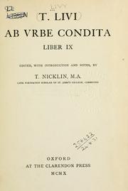Cover of: Ab urbe condita, liber 9. by Titus Livius