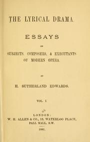 Cover of: The lyrical drama. by H. Sutherland Edwards