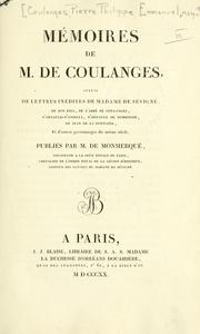 Cover of: M©Øemoires by Philippe Emmanuel marquis de Coulanges